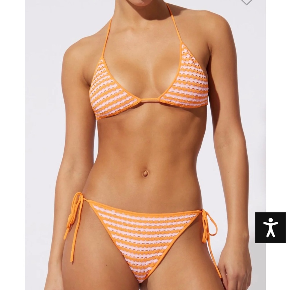 SOLID & STRIPED Orange and White Bikini
